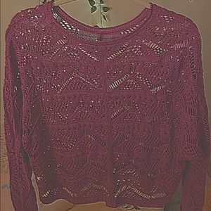 Purple long-sleeve sweater top